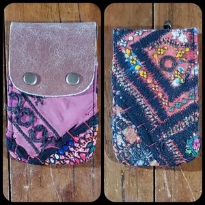 🍄🪬 Free People Boho Embroidered Repurposed vtg banjara hippie Wallet card case